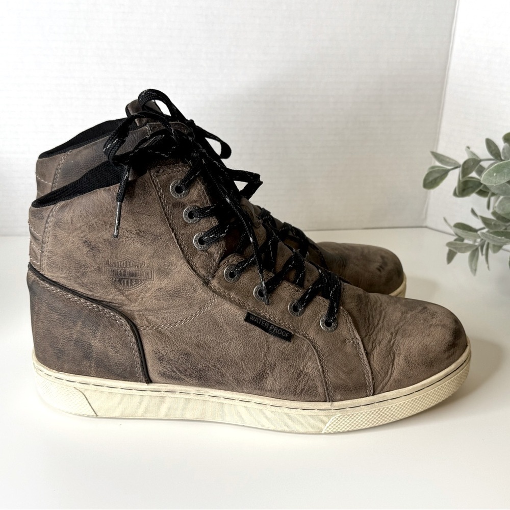 Harley-Davidson® Men's Midland Grey WP Motorcycle Boots D96166 High Top US 9M
